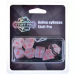 Набор кубиков Stuff-Pro для ролевых игр (жемчужный с красными цифрами) картинка 353672 - МосИгра